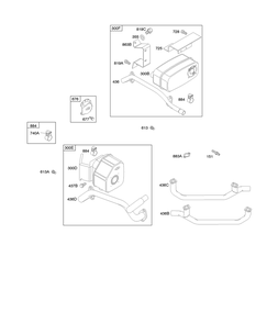 Muffler, Exhaust Manifold Diagram and Parts List for 305777-0132-B5 200000 - 399999 Briggs and Stratton Engine